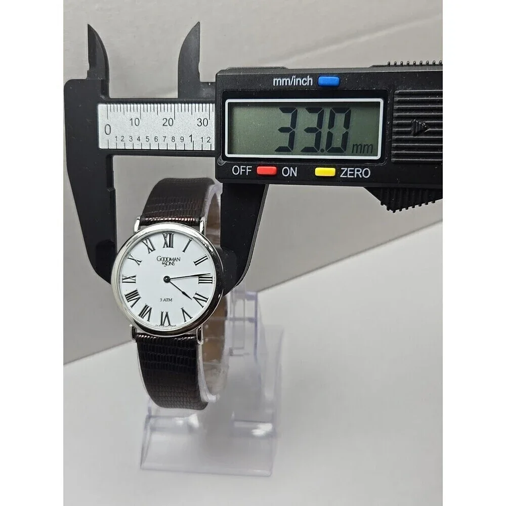 Goodman And Sons Quartz Dress Watch Roman Numerals Stainless Steel New Battery